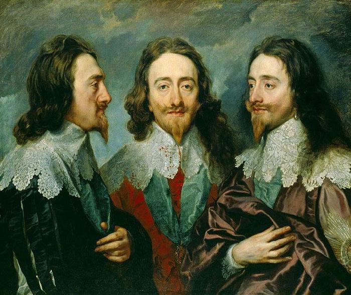 Anthony Van Dyck This triple portrait of King Charles I was sent to Rome for Bernini to model a bust on oil painting image
